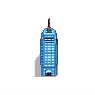 simple iconic skyscraper building with windows sticker