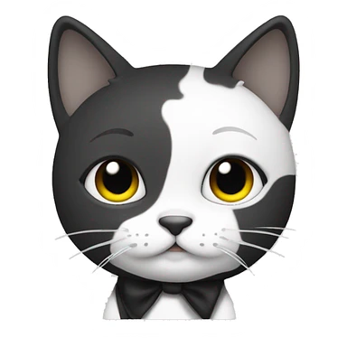 cute cat student of color black and white sticker