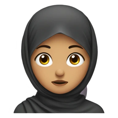 muslim girl frowning sticker