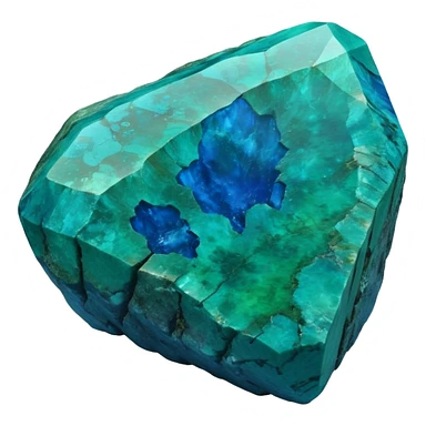 Ultra realistic, isolated, vibrant and sparkling, Raw chrysocolla, rendering sticker