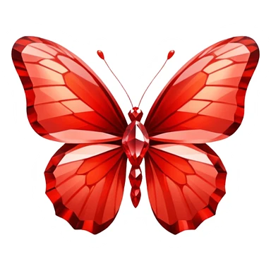 red 56-carat diamond shaped as butterfly sticker