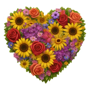 Heart emoji with flowers in the middle  sticker