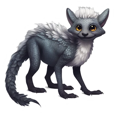  Scaly Cute Edgy Realistic Rare Fantasy Fluffy Slim Vernid-Trico-Melprin-species by LiLaiRa, by Falvie, full body sticker