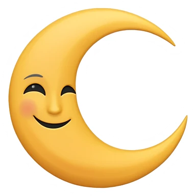 
iOS style emoji, minimal crescent, dark fantasy moon, flat sticker
