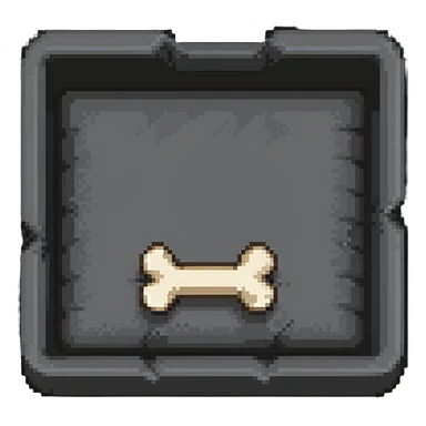 empty dog bed with a bone on it sticker