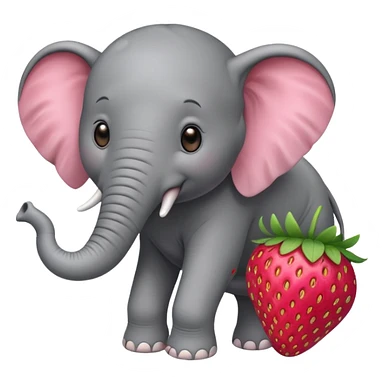 elephant on a strawberry sticker