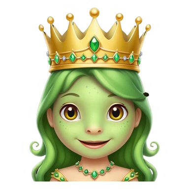 cute frog princess sat on a throne sticker