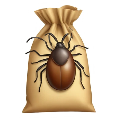 A tick insect in a bag sticker