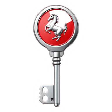 red Ferrari key with a red background sticker