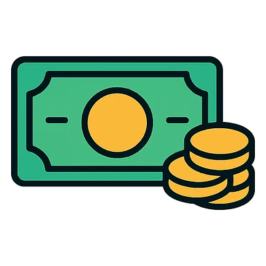 money, simple flat icon style sticker