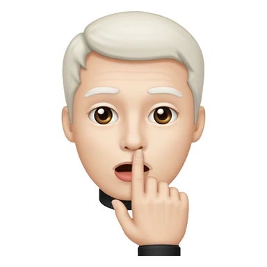 White color Shh finger and hand emoji sticker