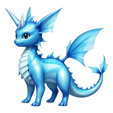 Lumineon-Vaporeon-Amaura-Dragonair-Fakémon-hybrid-creature (full body)  sticker