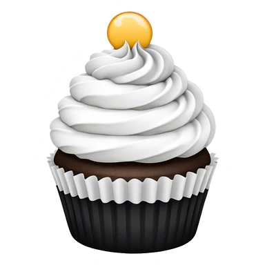 Black and white cupcake sticker