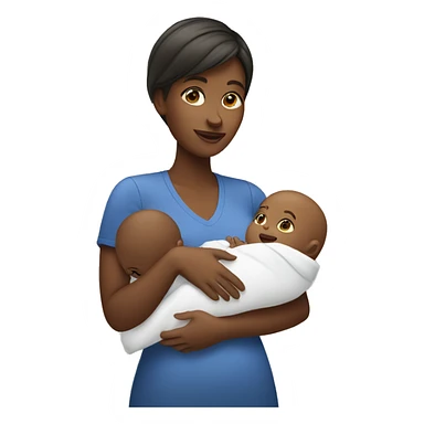 white mom holding little baby sticker