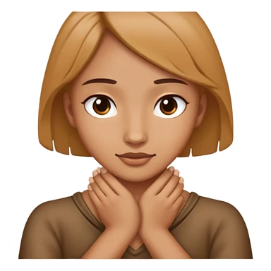 hands crossed around neck  sticker