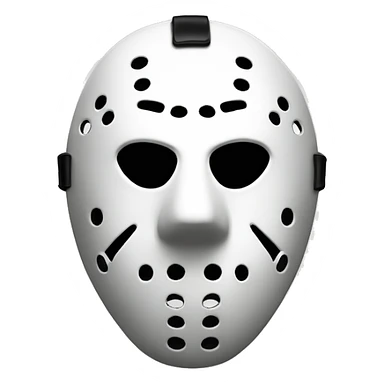 Friday 13th hockey mask，white simple，less hole sticker