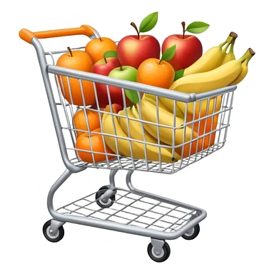 shopping cart silver with stuff sticker