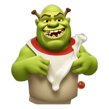 Ogre Shrek with red sauce pouring from his mouth sticker