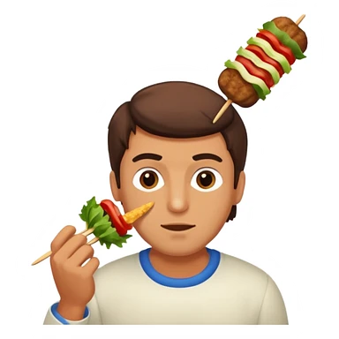men eating beef kebab sticker