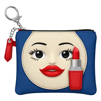 small zipper pouch with essentials, sticker