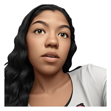 girls with long black hair sticker