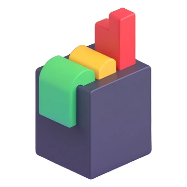 admin icon, 3D style, tech-inspired sticker