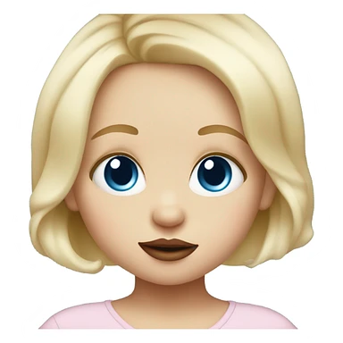 blonde baby girl with blue eyes and big lips sticker