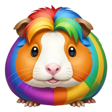 rainbow colored guinea pig sticker