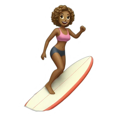 woman surfin sticker