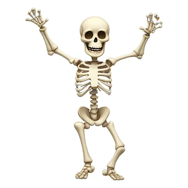 arms raised above head skeleton sticker