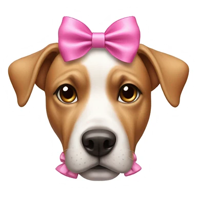 Dog with pink bow on head  sticker