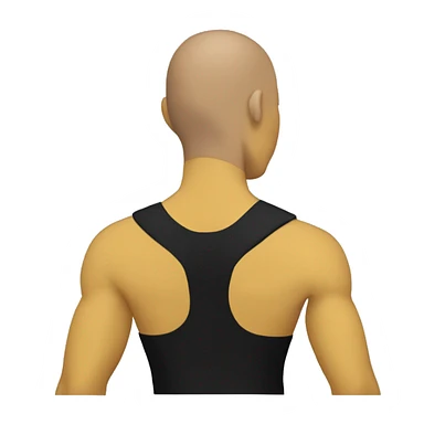 shoulder press viewed from back. yellow skin tone, no hair. black tank top sticker