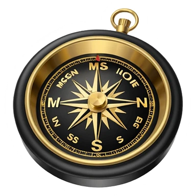 compass with 'mission' sticker