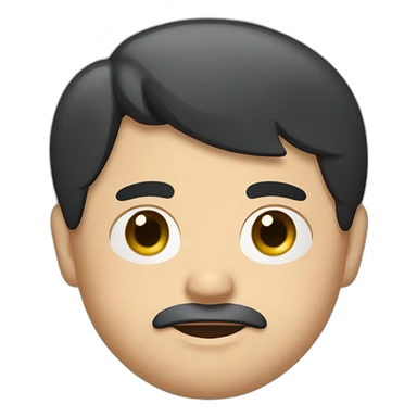chubby slavic short black hair with slight unshavenness  man face sticker