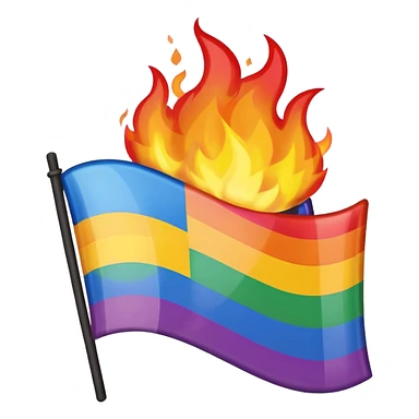 lgbt flag burned emoji  sticker