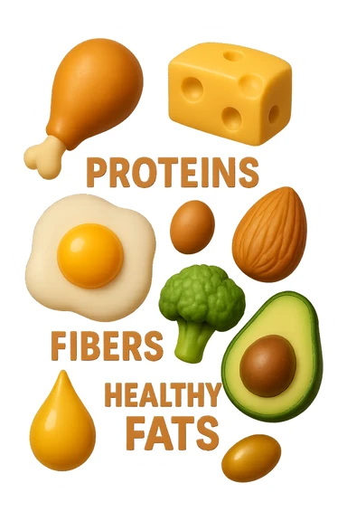 EMOJI STILE IPHONE 3D DI proteine, fibre, grassi sani che fluttuano in aria, iperrealistico 4k sticker