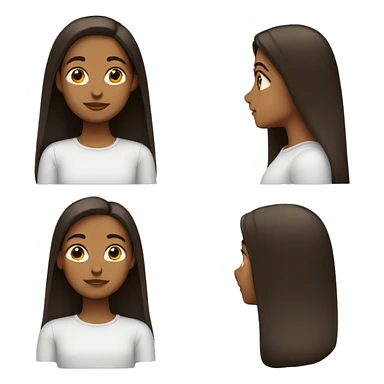 Cara color muy clara con cabello largo oscuro  sticker