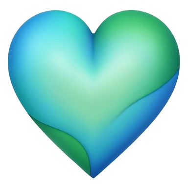 A heart made of blue and green colors sticker