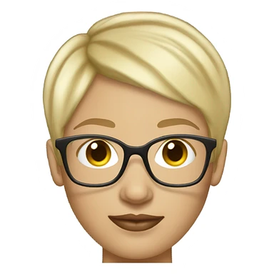 Woman blond pixie cut light glasses smart sexy sticker