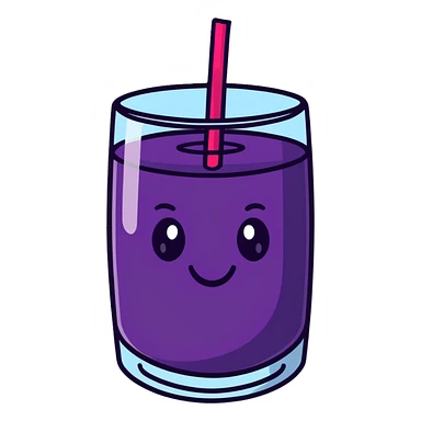 glass of grape koolaid with ice cubes sticker