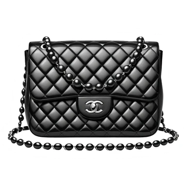 chanel black pearl bag sticker