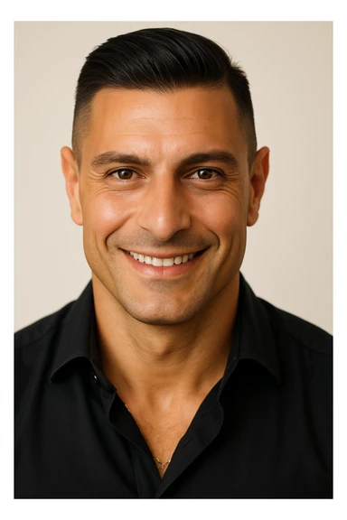 Vertical portrait of a man's face in a realistic style with a smiling expression. No visible parasites, with an aura of health and vitality around the face. sticker