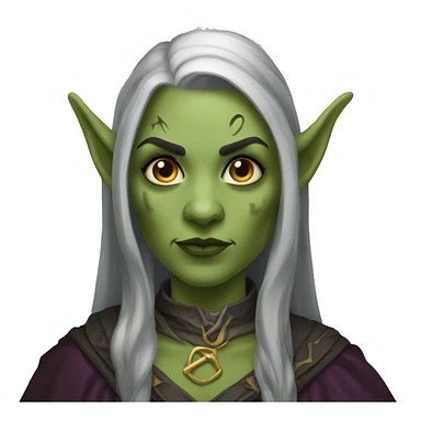 half-orc woman wizard necromancer sticker