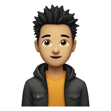 A boy with short black spiky hair sticker