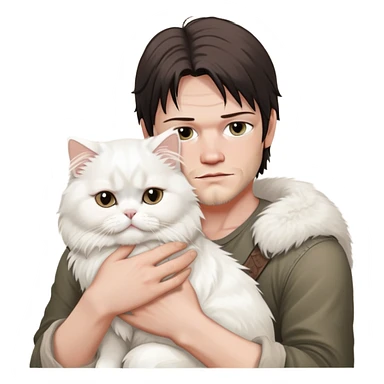 Daryl dixon snuggling white Persian cat  sticker