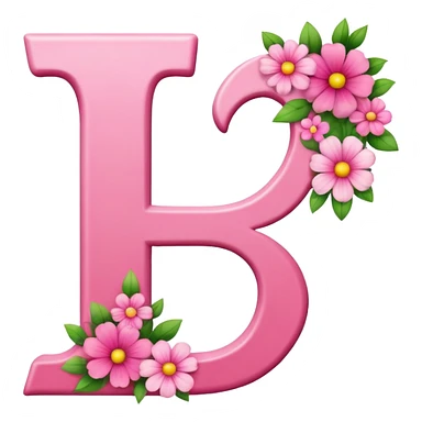 Pink, romantic, flowery, the letter “f” sticker