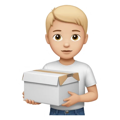 box carrier kid white shirt sticker