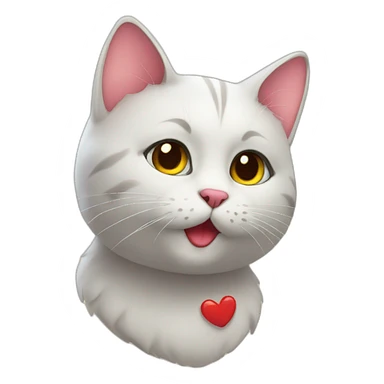 Cat with kiss sticker