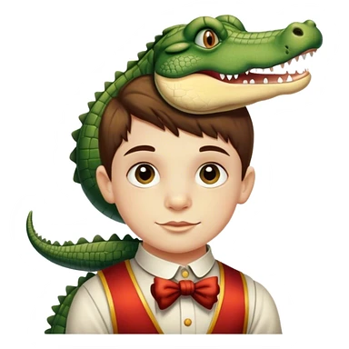 Vintage circus alligator boy sticker