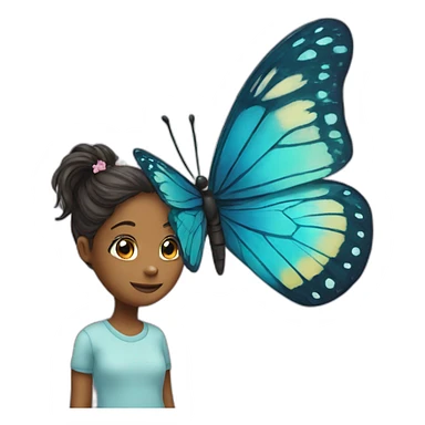 Butterfly with a girl  sticker